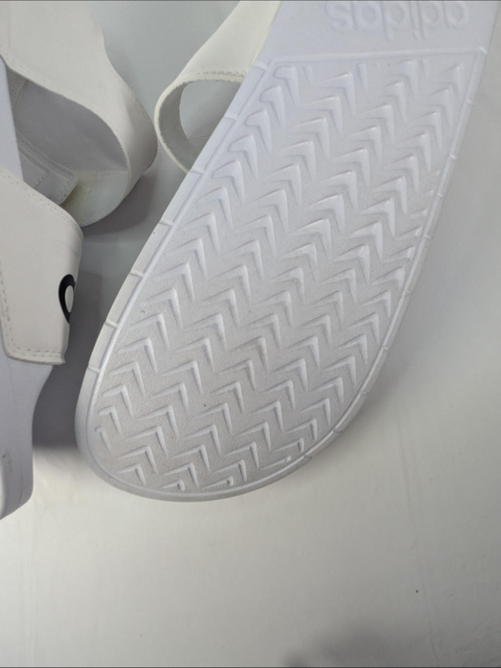 Adidas White Logo Comfort Slide Sandals - Picture 9 of 11